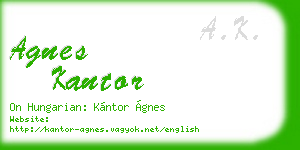 agnes kantor business card